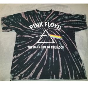 Men's Pink Floyd Band Dark Side Of The Moon Graphic Tie Dye Black Tshirt XL